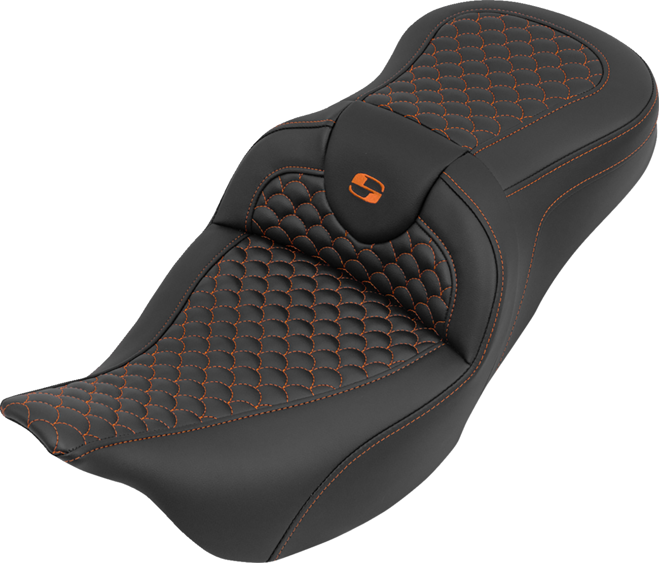 Saddlemen Roadsofa Orange Dragon Scale Stitching Seat 2008-2025 Harley Touring