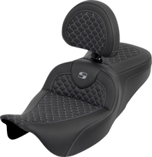 Saddlemen Roadsofa Gray Dragon Gel Seat & Backrest for 2008-2025 Harley Touring