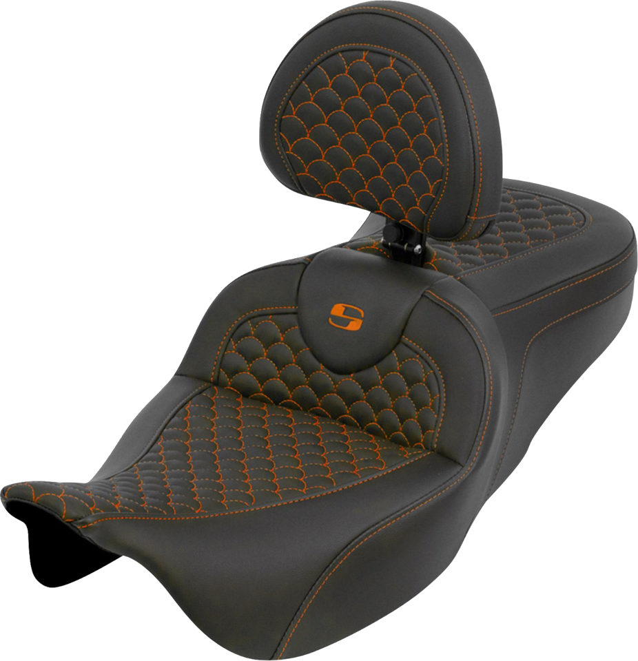 Saddlemen Roadsofa Orange Dragon Seat & Backrest for 2008-2025 Harley Touring