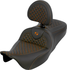 Saddlemen Roadsofa Orange Dragon Seat & Backrest for 2008-2025 Harley Touring
