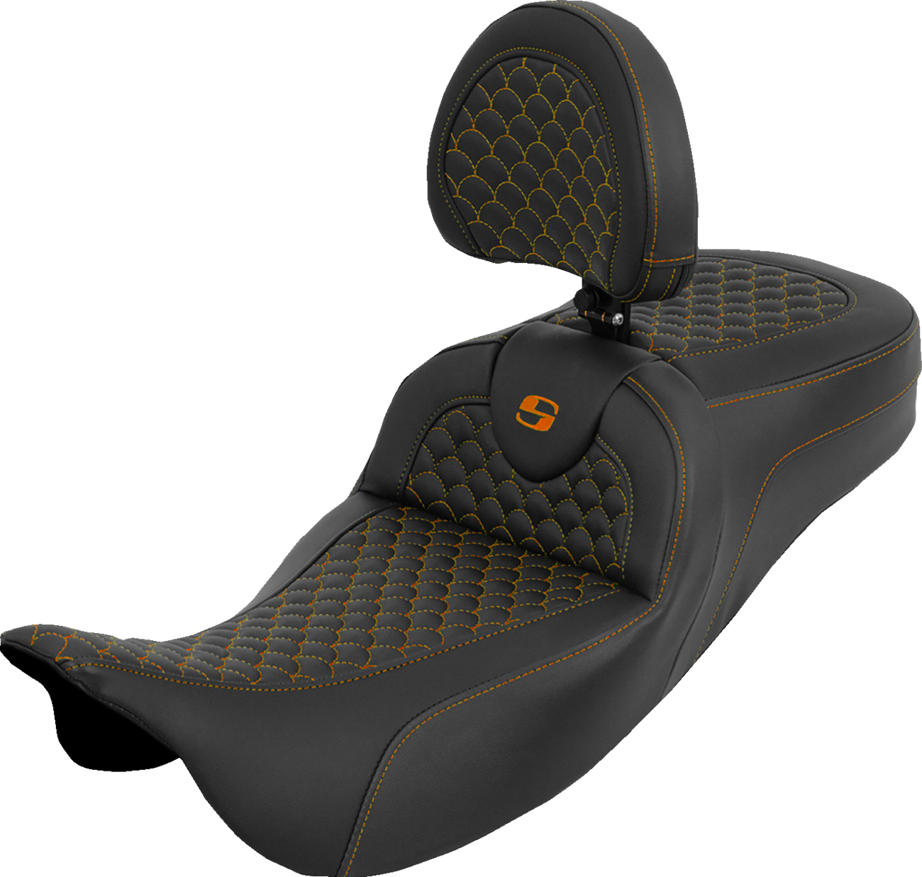 Saddlemen Roadsofa Orange Dragon Extended Seat & Backrest 2008-25 Harley Touring