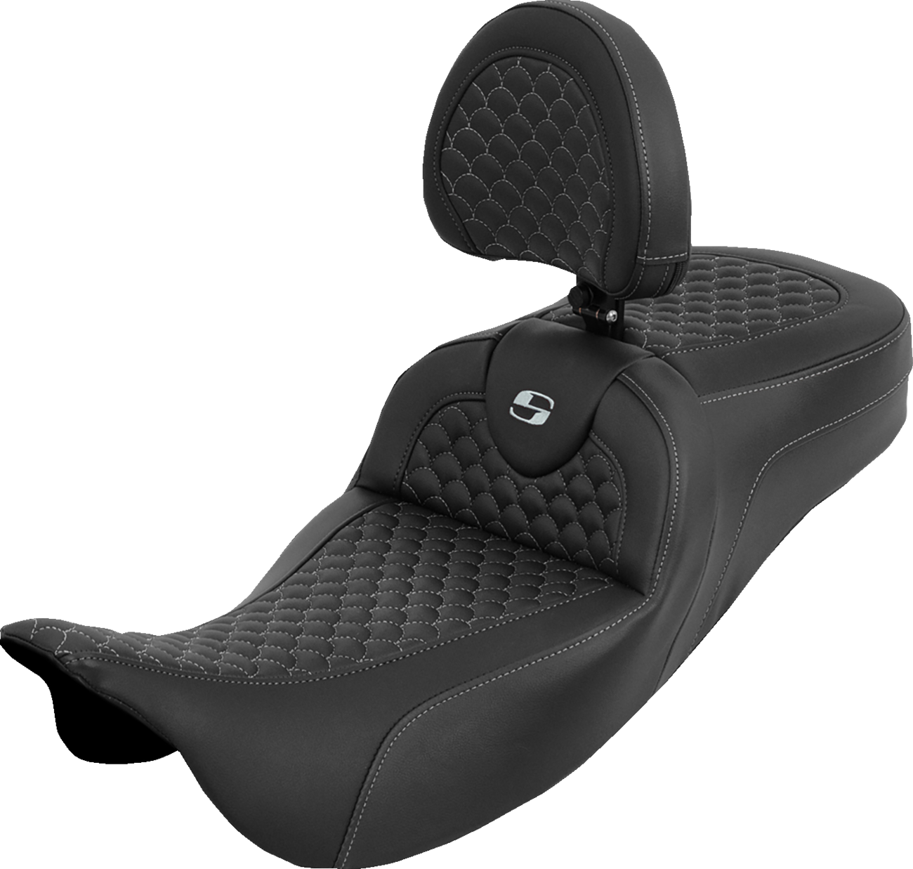 Saddlemen Roadsofa Silver Dragon Extended Seat & Backrest 2008-25 Harley Touring
