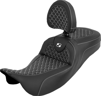 Saddlemen Roadsofa White Dragon Extended Seat & Backrest 2008-25 Harley Touring
