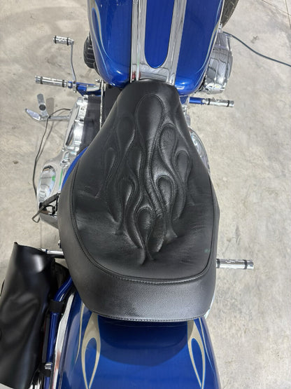 Danny Gray Weekday Flame Solo Seat fits 2008-2011 Harley Softail Rocker FXCWC