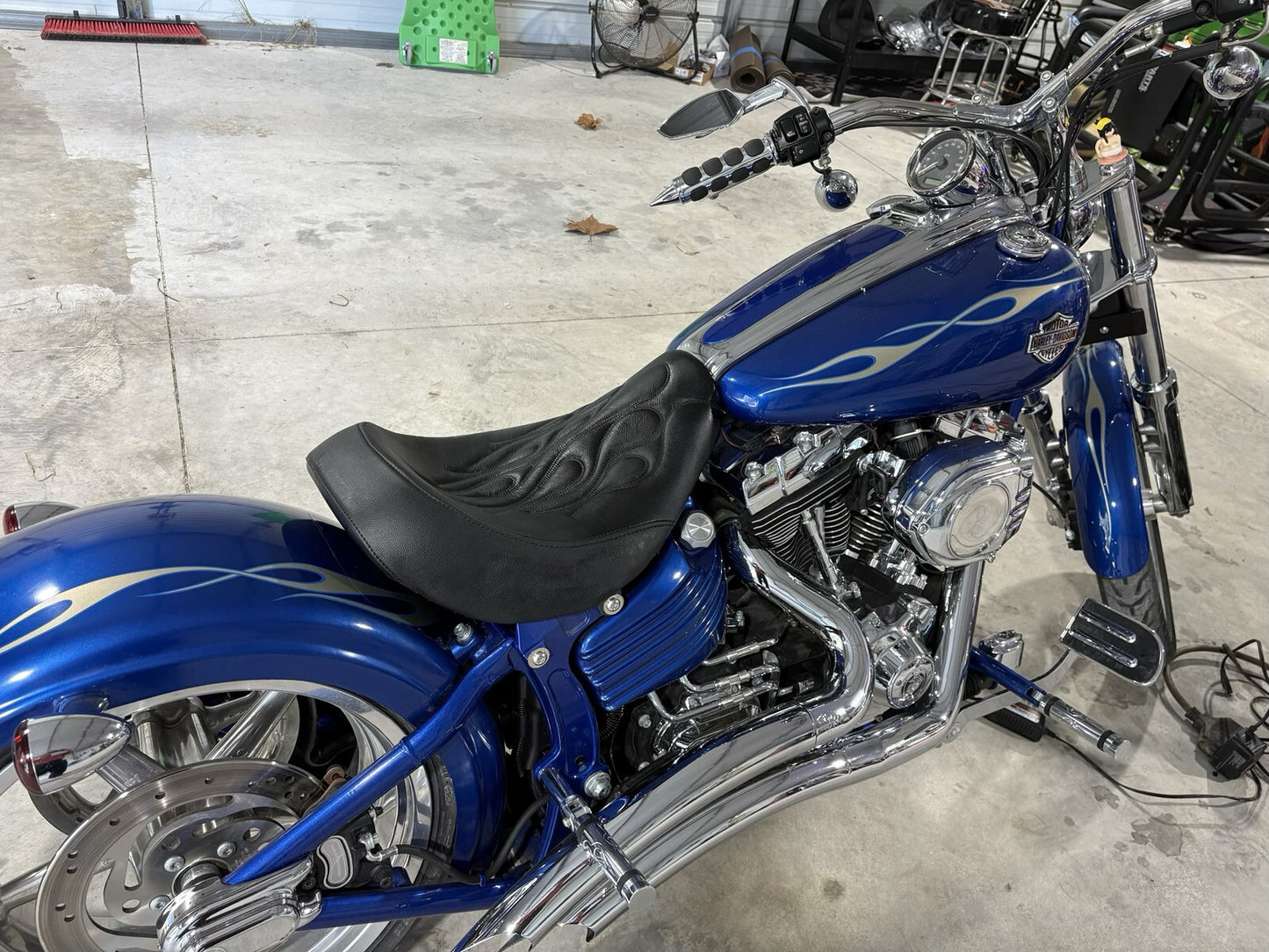 Danny Gray Weekday Flame Solo Seat fits 2008-2011 Harley Softail Rocker FXCWC