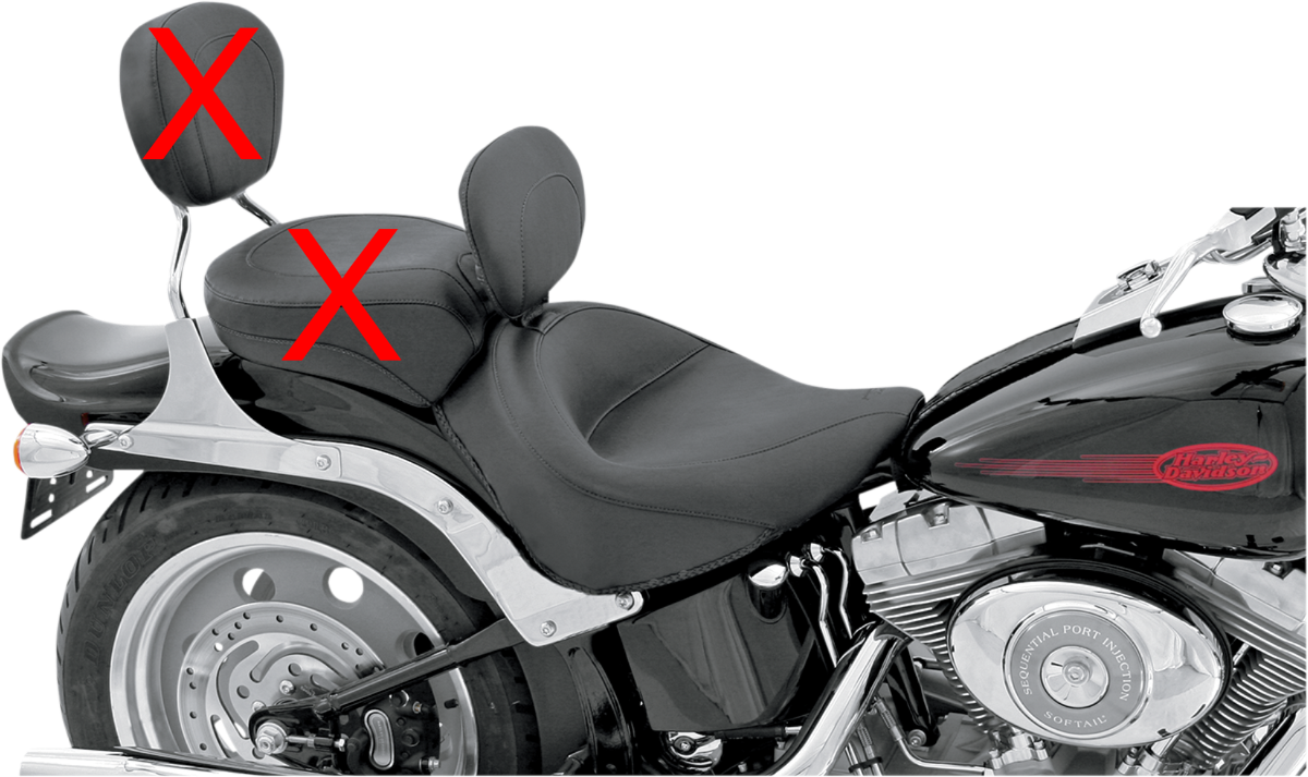 Mustang Vintage Wide Solo Seat & Backrest for 2006-2017 Harley Softail FLST FXST