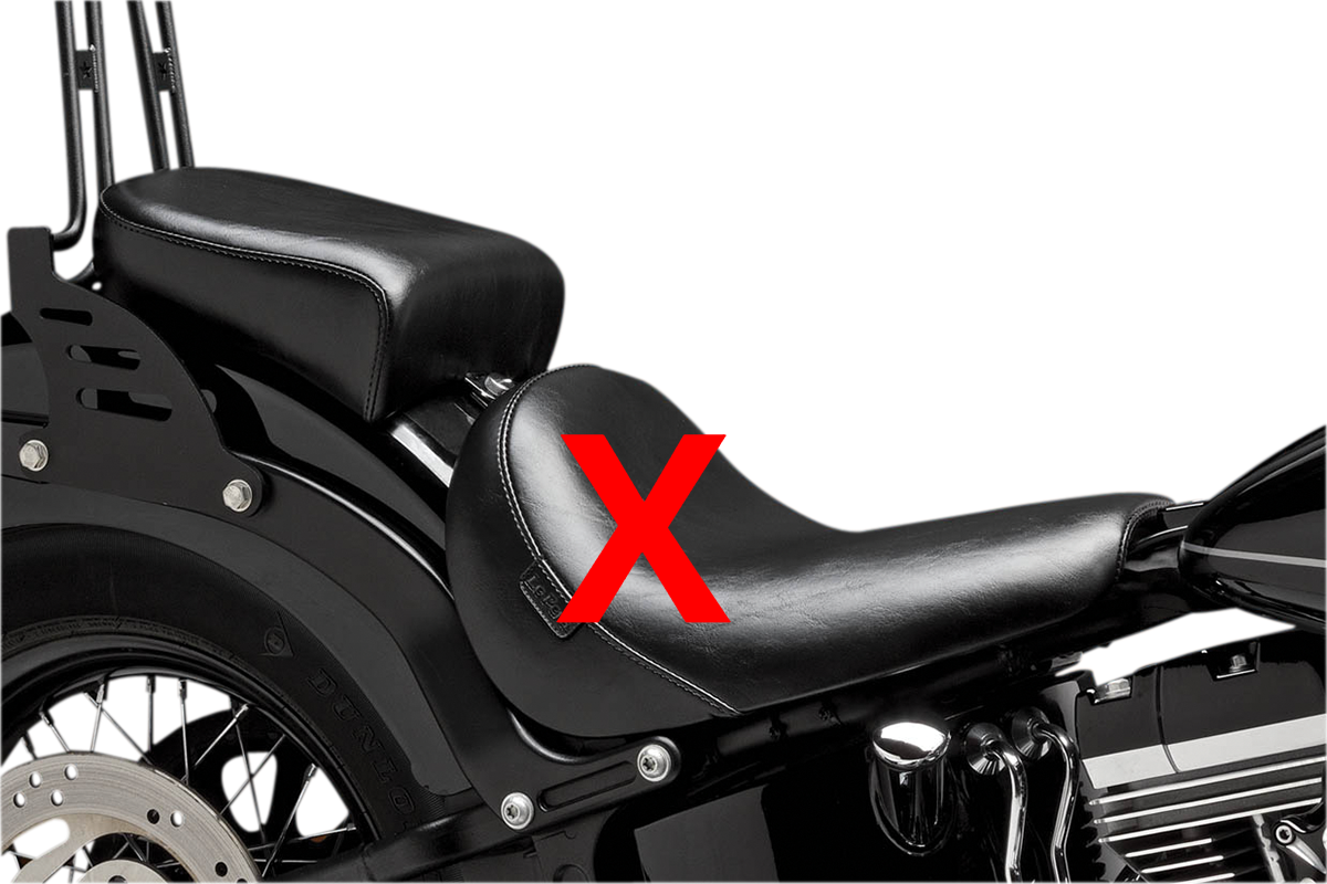 Le Pera Bare Bones Passenger Pillion Pad Seat for 2011-17 Harley Softail FLS FXS