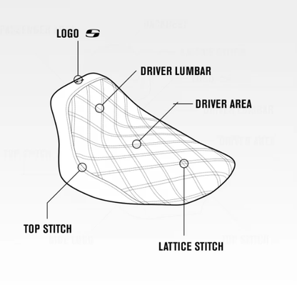 Saddlemen Renegade Brown Lattice Solo Seat for 2018-25 Harley Softail Low Rider