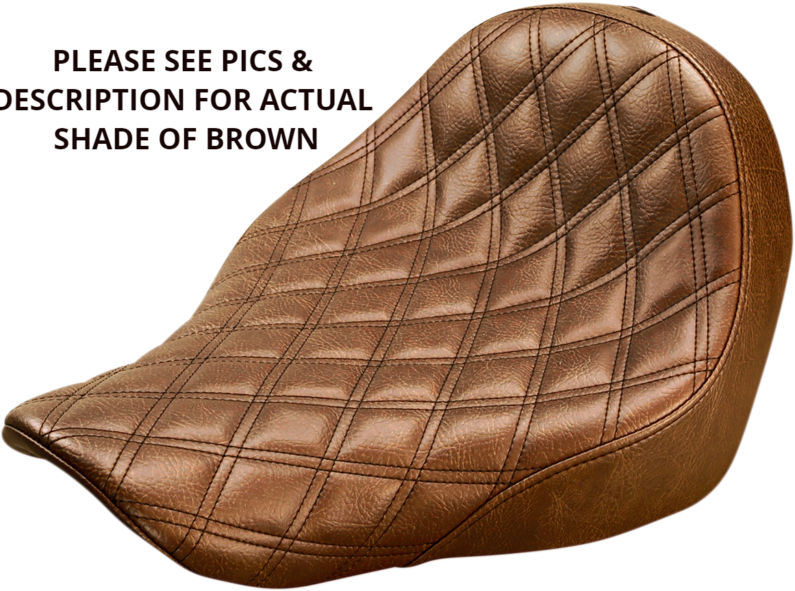 Saddlemen Renegade Brown Lattice Solo Seat for 2018-25 Harley Softail Low Rider