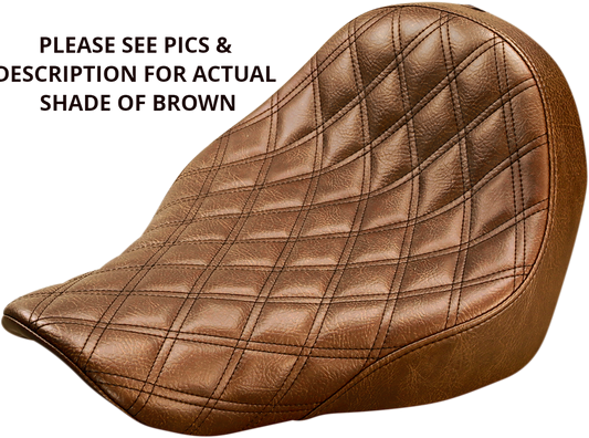 Saddlemen Renegade Brown Lattice Solo Seat for 2018-25 Harley Softail Low Rider