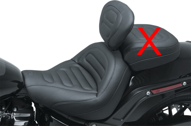Mustang MX Tour Solo Stitched Seat & Backrest for 2018-24 Harley Softail Fat Bob