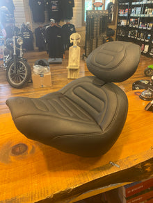 Mustang MX Tour Solo Stitched Seat Backrest for 2018-2024 Harley Softail Fat Bob