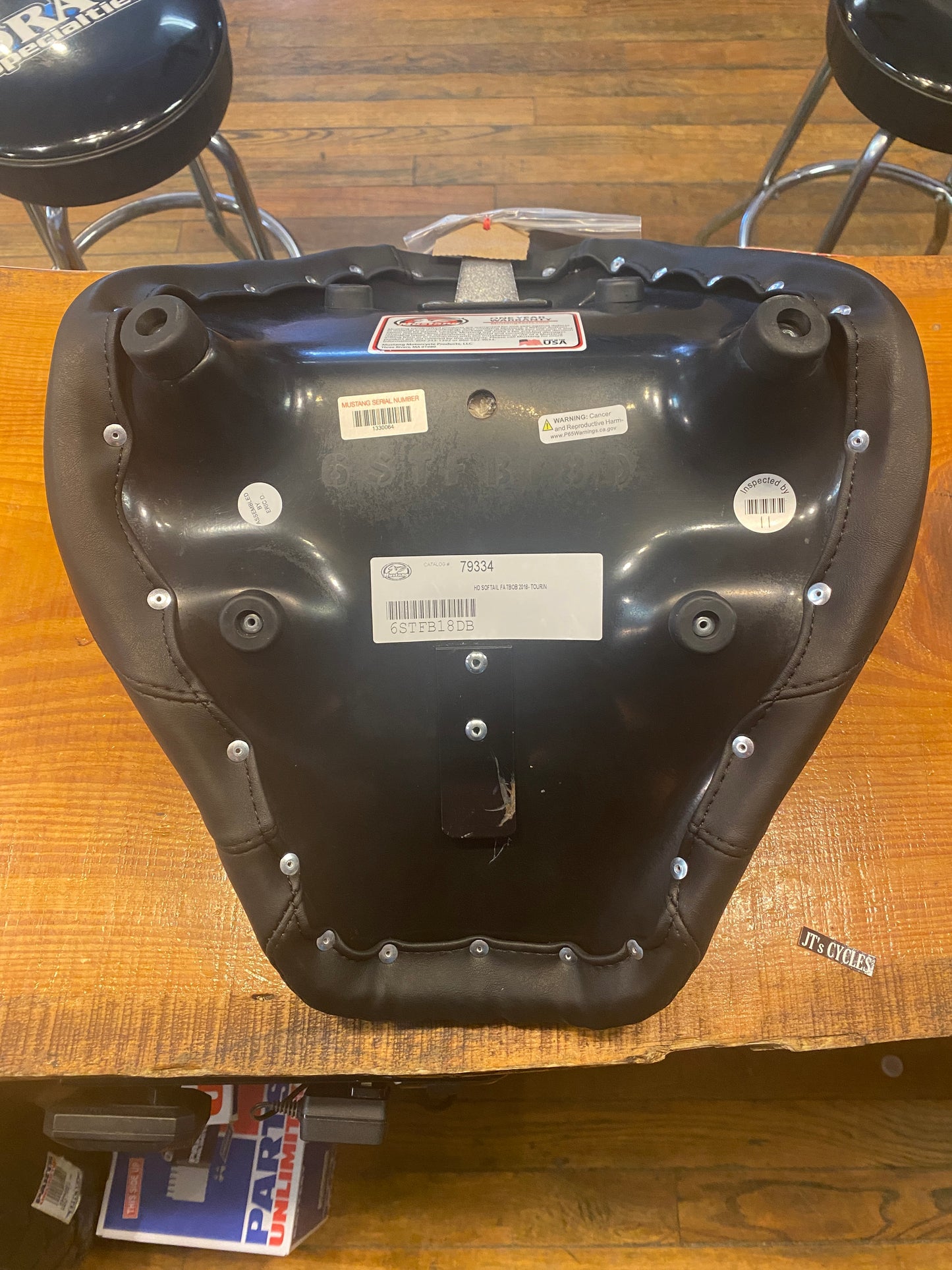 Mustang MX Tour Solo Stitched Seat Backrest for 2018-2024 Harley Softail Fat Bob