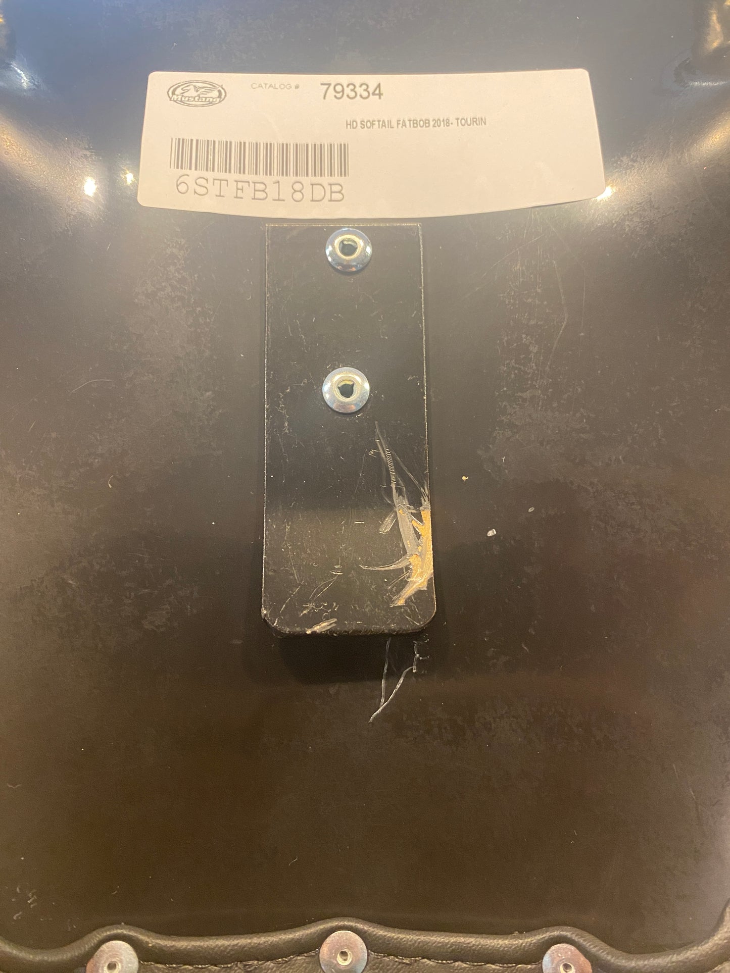 Mustang MX Tour Solo Stitched Seat Backrest for 2018-2024 Harley Softail Fat Bob