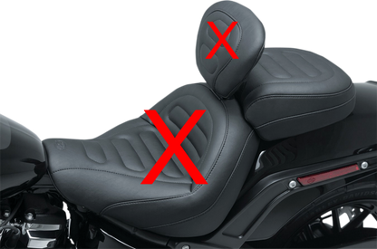 Mustang Touring Stitched Rear Passenger Pillion Seat for 2018-23 Harley Softail