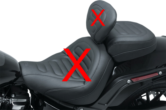 Mustang Touring Stitched Rear Passenger Pillion Seat for 2018-23 Harley Softail