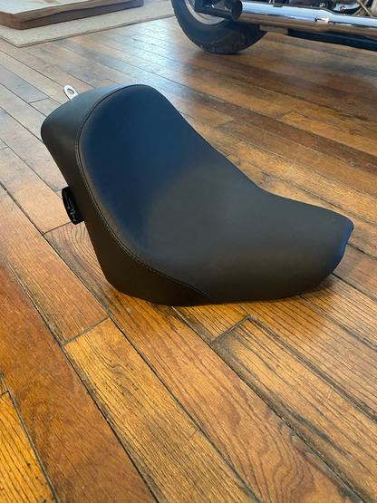 Danny Gray Plain Black Vinyl Weekday Solo Seat 2018-2024 Harley Softail Heritage