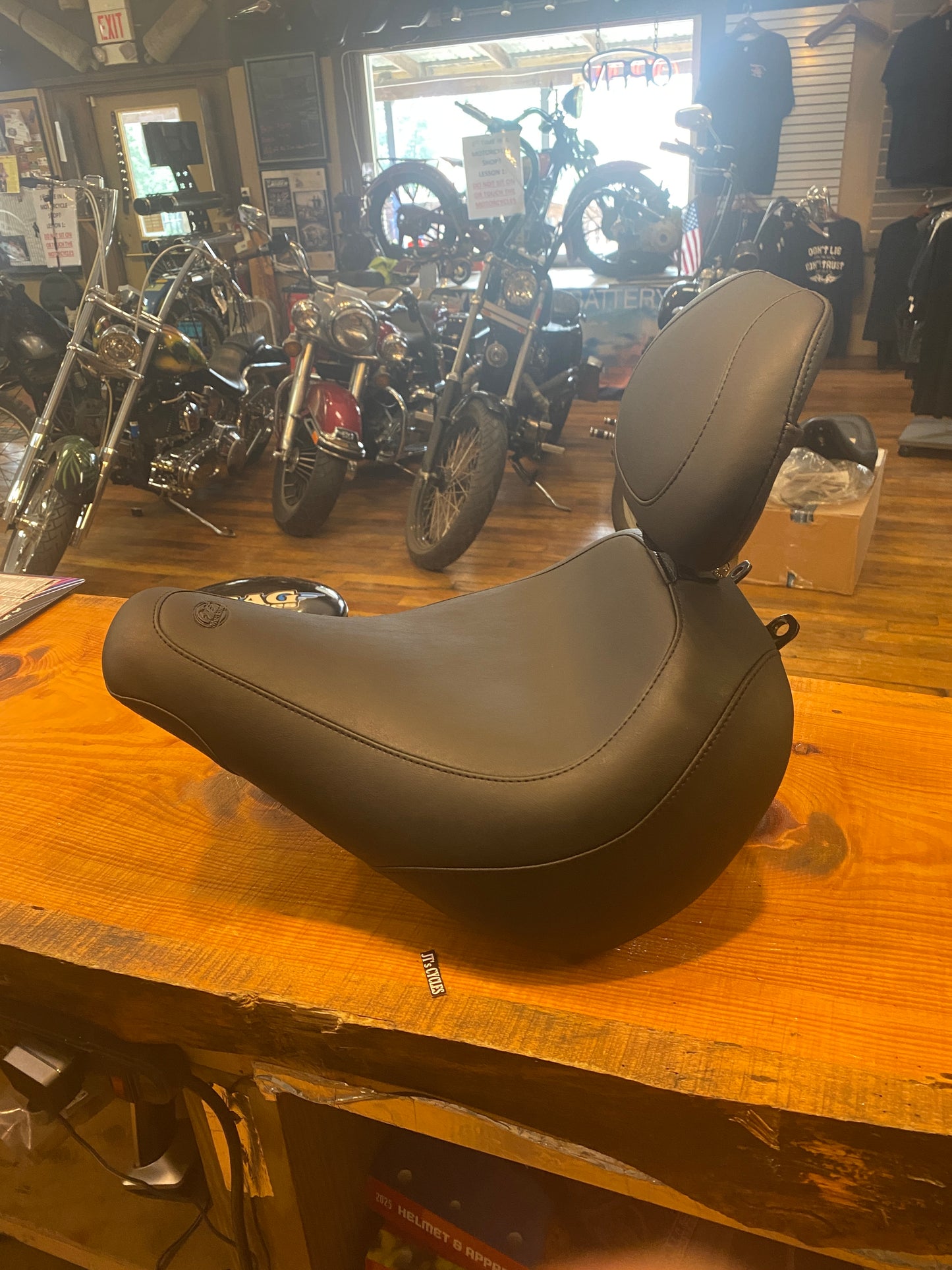 Mustang Wide Tripper Solo Seat & Backrest for 2018-2024 Harley Softail Fat Boy