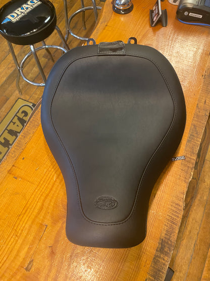 Mustang Wide Tripper Solo Seat & Backrest for 2018-2024 Harley Softail Fat Boy
