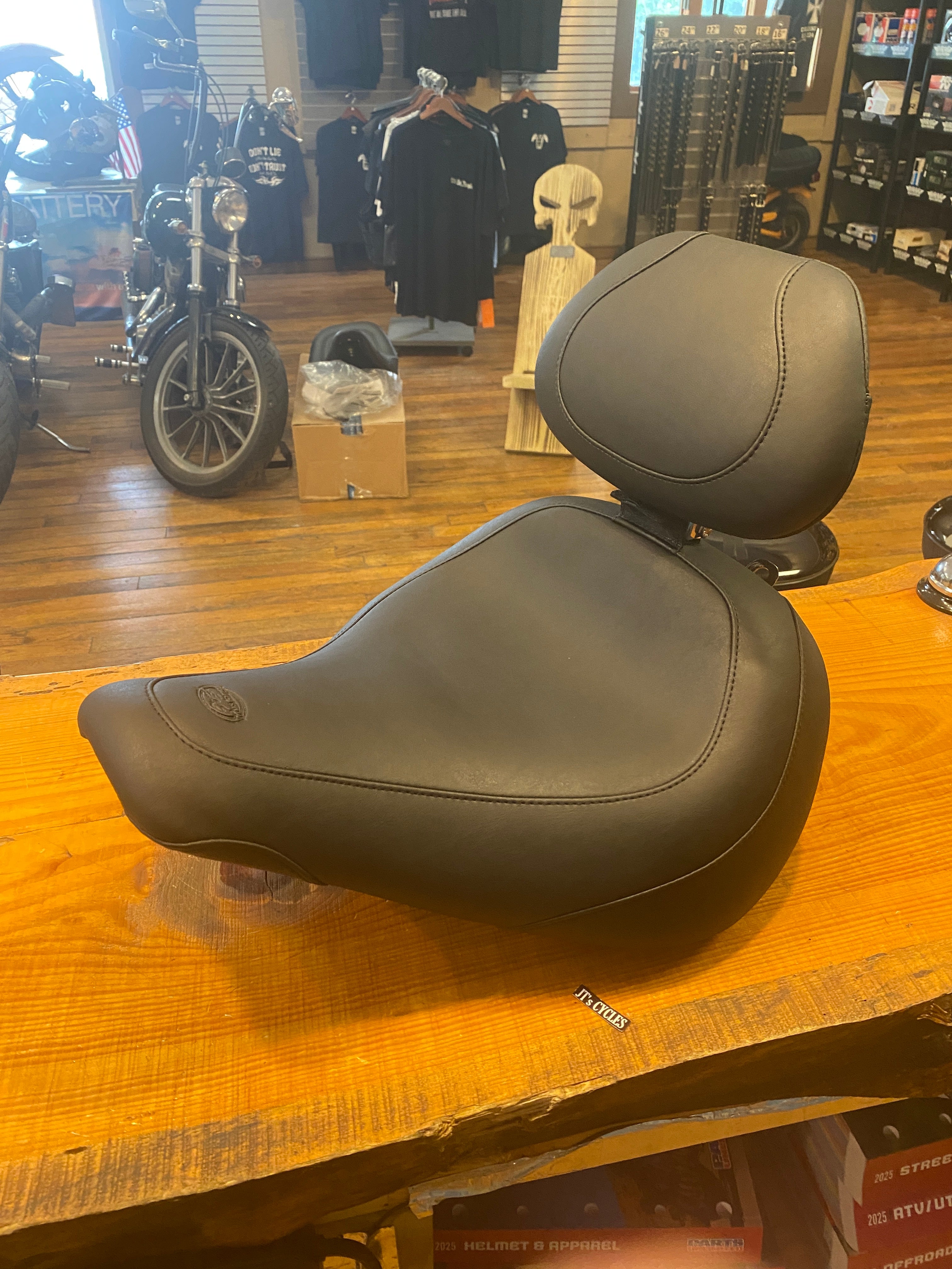 Mustang Wide Tripper Solo Seat & Backrest for 2018-2024 Harley Softail Fat Boy