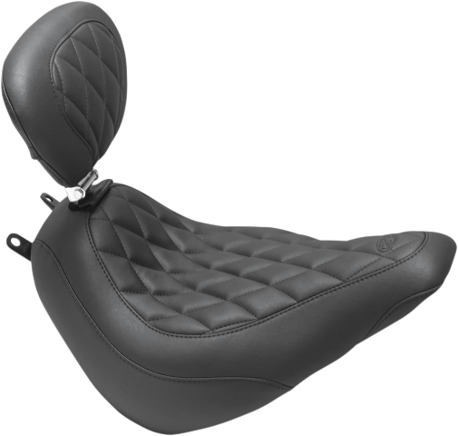 Mustang Wide Tripper Diamond Solo Seat & Backrest 18-24 Harley Softail Heritage