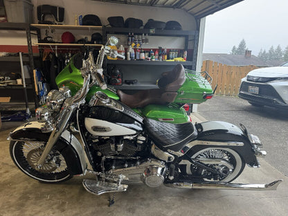 Le Pera Bare Bones White Diamond Solo Seat for 2018-24 Harley Softail FLHC FLDE