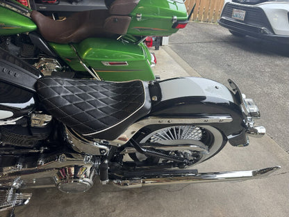 Le Pera Bare Bones White Diamond Solo Seat for 2018-24 Harley Softail FLHC FLDE