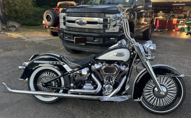 Le Pera Bare Bones White Diamond Solo Seat for 2018-24 Harley Softail FLHC FLDE