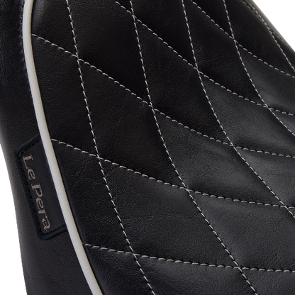 Le Pera Bare Bones White Diamond Solo Seat for 2018-24 Harley Softail FLHC FLDE