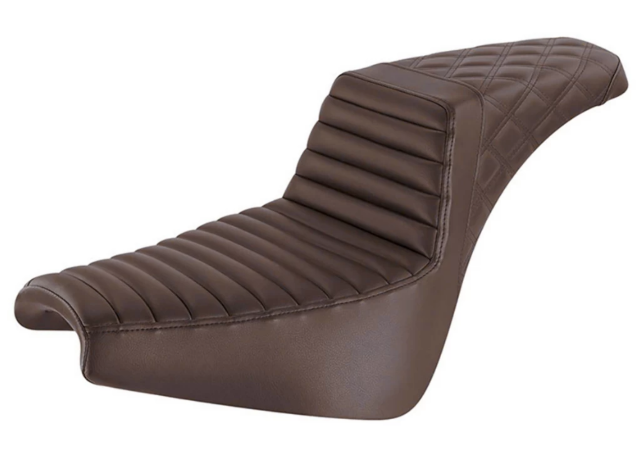 Saddlemen Brown Step-Up Tuck n Roll Seat for 2018-2025 Harley Softail FXBB FXST
