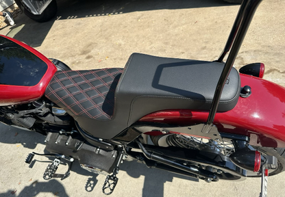 Saddlemen Step-Up Red Lattice Gel Seat fits 2018-2024 Harley Softail FXBB FXST