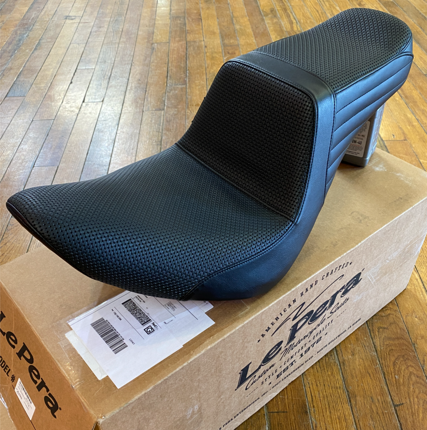 Le Pera Tailwhip Basketweave Seat fits 2018-2025 Harley Softail FXLR FLSB