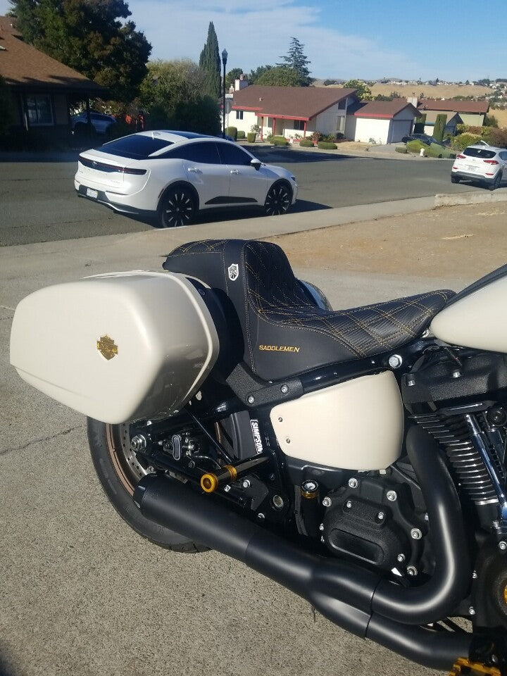 Saddlemen SDC Pro Series Gold Lattice Seat fits 2018-2025 Harley Softail FXLR