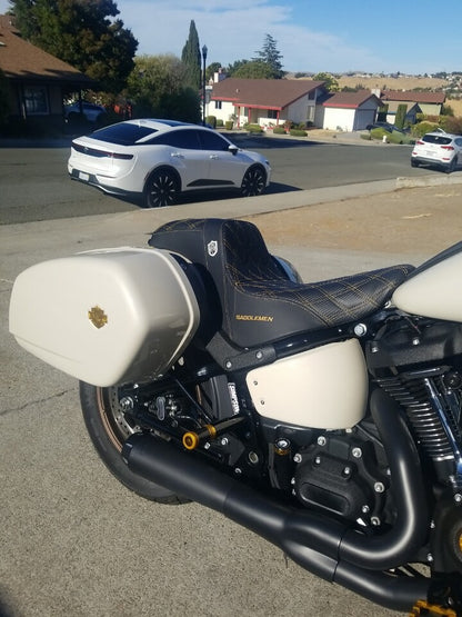 Saddlemen SDC Pro Series Gold Lattice Seat fits 2018-2025 Harley Softail FXLR