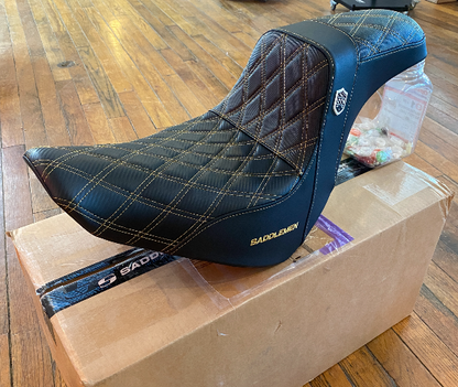 Saddlemen SDC Pro Series Gold Lattice Seat fits 2018-2025 Harley Softail FXLR