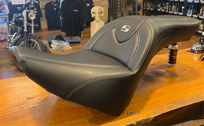 Saddlemen Roadsofa Carbon Fiber Gel Seat for 2018-2026 Harley Softail Heritage