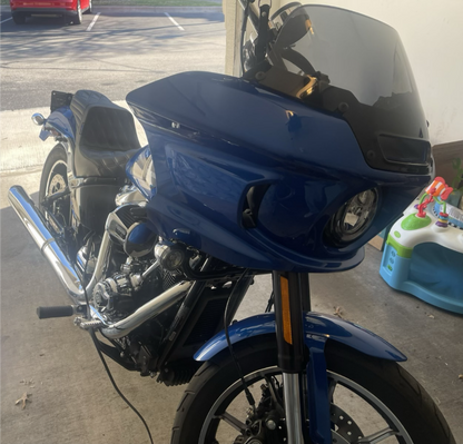Le Pera Tailwhip Blue Diamond Stitch Seat for 2018-2025 Harley Softail FXLR FLSB