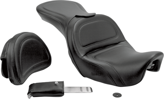 Saddlemen Explorer w/ Backrest Stitched Gel Seat 2006-2017 Harley Dyna FXDF FLD