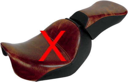 Saddlemen Renegade Lariat Brown Rear Pillion Seat fits 2006-2017 Harley Dyna FXD