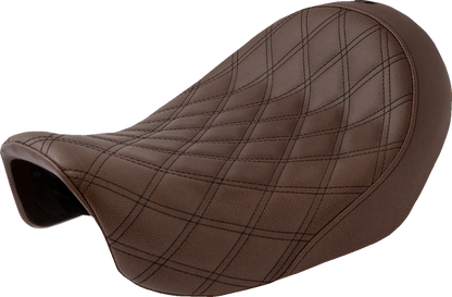 Saddlemen Renegade Brown Lattice Stitched Solo Gel Seat for 2006-17 Harley Dyna