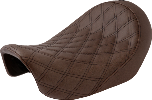 Saddlemen Renegade Brown Lattice Stitched Solo Gel Seat for 2006-17 Harley Dyna