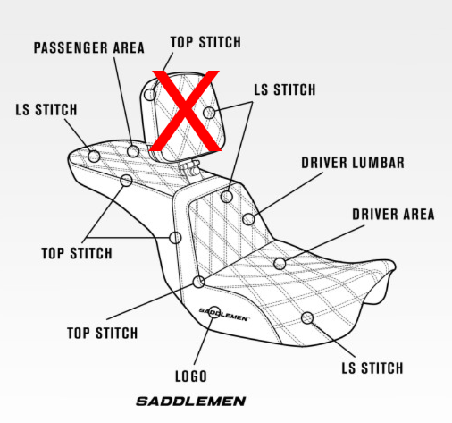Saddlemen Black Red Lattice Gel Step Up Seat 2006-2017 Harley Dyna Switchback