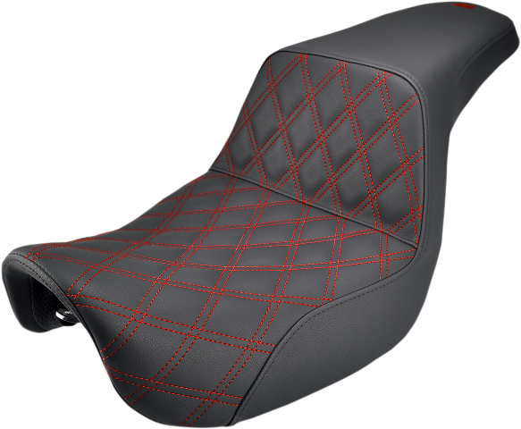 Saddlemen Black Red Lattice Gel Step Up Seat 2006-2017 Harley Dyna Switchback