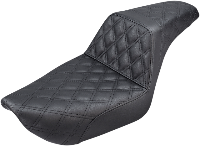 Saddlemen Black Step Up Leather Lattice Seat 1996-2003 Harley FXD Super Glide