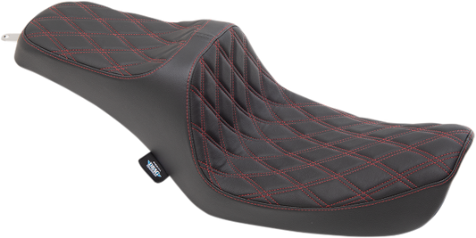 Drag Specialties Predator III Red Diamond Stitch Seat fits 1996-2003 Harley Dyna