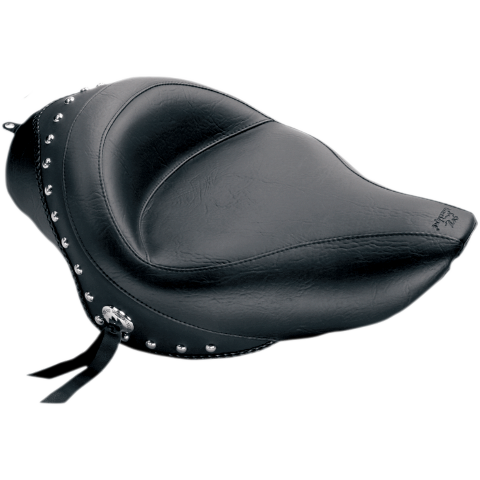 Mustang Wide Studded Solo Seat for 2004-21 Harley Sportster with 3.3 Gallon Tank