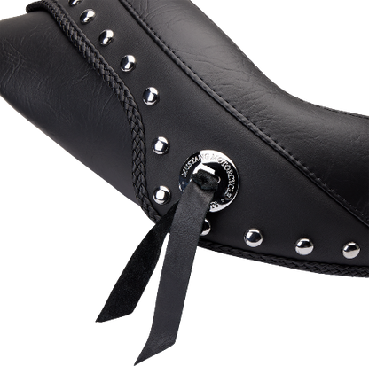 Mustang Wide Studded Solo Seat for 2004-22 Harley Sportster with 3.3 Gallon Tank