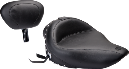 Mustang Wide Studded Solo Seat for 2004-22 Harley Sportster with 3.3 Gallon Tank