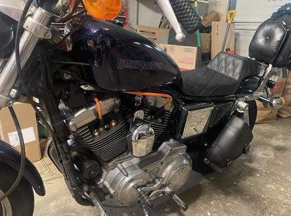 Saddlemen Step Up Lattice Stitch 2-Up Seat 1977-2003 Harley Sportster Models XL