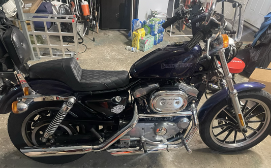 Saddlemen Step Up Lattice Stitch 2-Up Seat 1977-2003 Harley Sportster Models XL